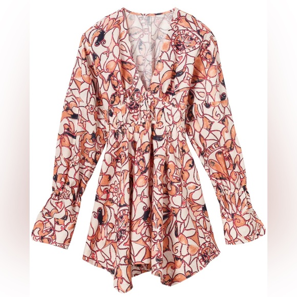 A.L.C. White Multi Salina Mini Dress - Size 6 - Picture 3 of 13